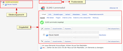 Screenshot: ILIAS-Lernmodul anlegen