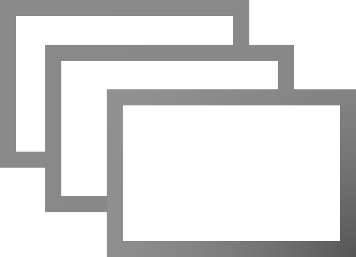 Symbolbild für drei übereinanderliegende unbeschriebene Seiten oder Moderationskarten