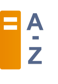 Symbolbild für einen Ordner mit daneben stehender Symbolik für A bis Z