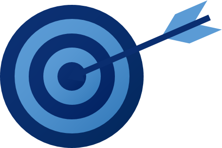 Symbolbild einer Zielscheibe die von einem Pfeil getroffen wird