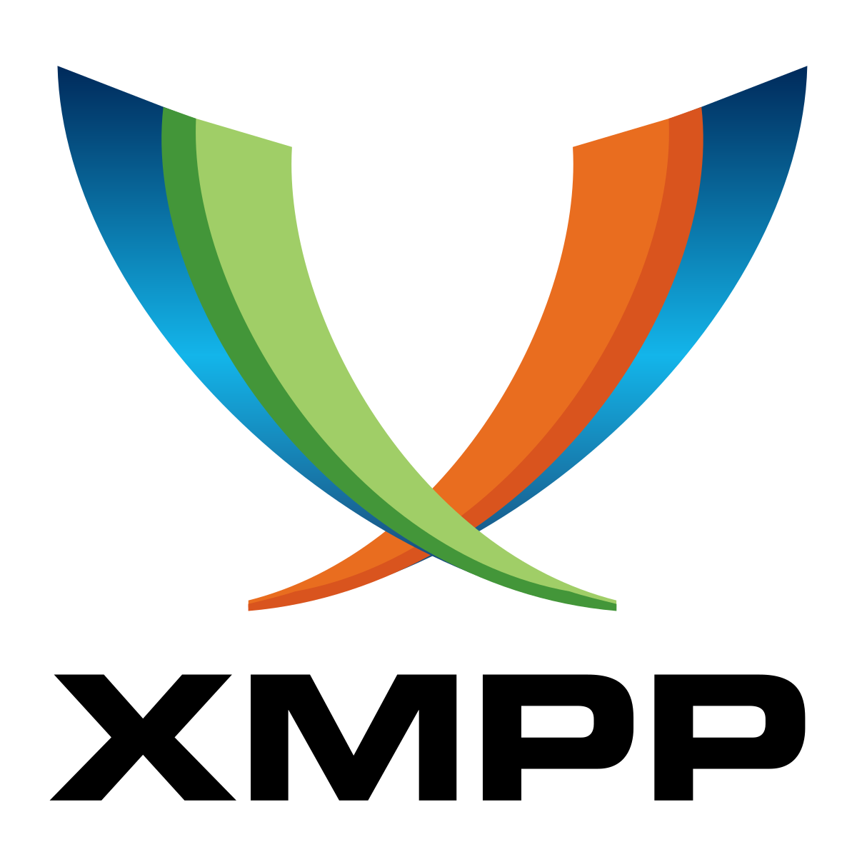Bunte Flügel des XMPP Logos mit der Unterschrift XMPP