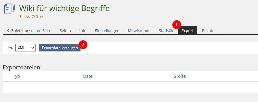 Exportdatei erzeugen.