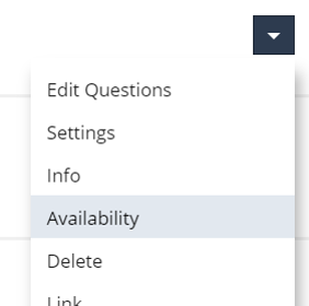 ction menu containing availability
