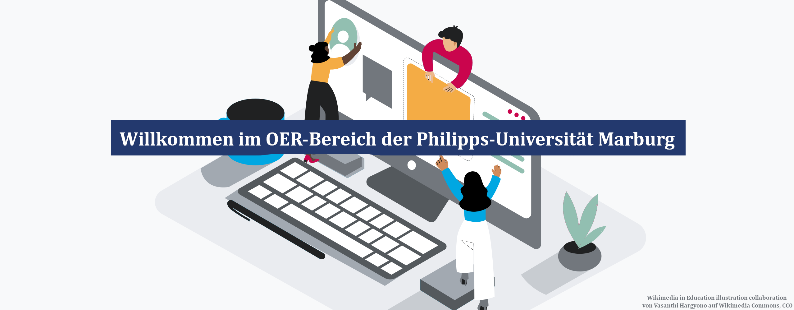 Banner: Willkommmen im OER-Bereich der Philipps-Universität Marburg