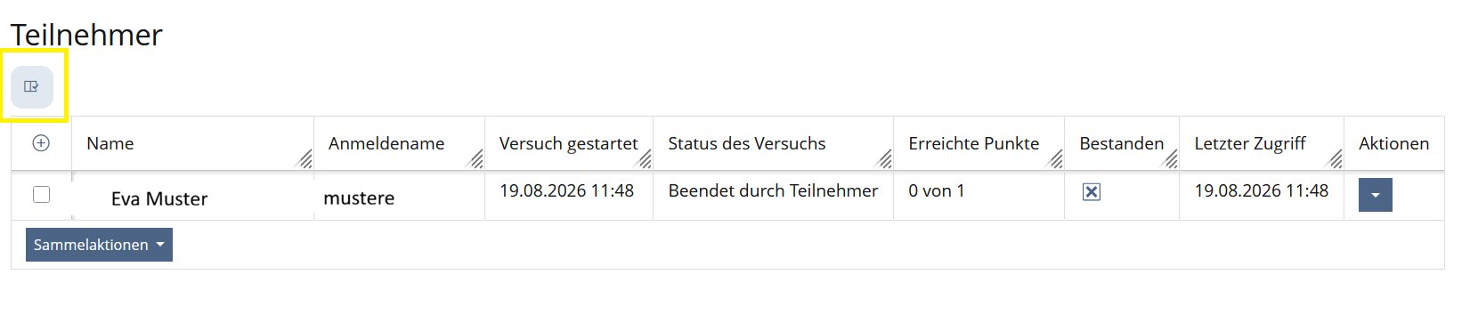 Screenshot Teilnehmerübersicht Test