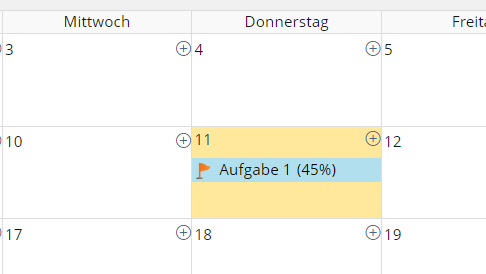 Screenshot Aufgabe in Monatsansicht